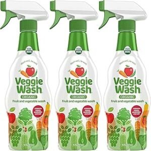Veggie Wash Organic Fruit and Vegetable Wash, Certified Organic, Ideal for Cleaning Produce, 16 Fluid Ounce, Pack of 3