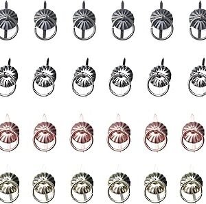 Ruwado 40 Pcs Metal Brad Fasteners with Pull Rings Large Paper Fasteners for DIY Art Crafting Project Drawer Decorative Scoreboard Kitchen Bathroom Bedroom