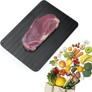 Defrosting Tray for Frozen Meat, Quick Thawing Plate Aluminum Quick Defrosting Board Faster Defrosting Frozen Food Meat Poultry Defrosting Mat(Black)
