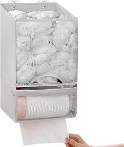 Bag Saver - Extra Large 2 in 1 Plastic Bag Holder, Durable Grocery Bag Storage, Hanging Trash Bag Dispenser Roll Organizer for Home Kitchen, Multi-Purpose for Daily, Wall Mount