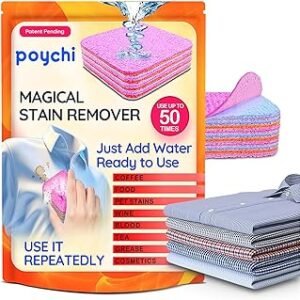 Magical Fiber Stain Remover- Use as Spot Remover- No Dry Cleaning Food, Grease, Coffee Off Laundry, Tea, Fabric, Pet Stains, Stain Remover Sponge Clothes, Carpet, Sofa, Mattress & Upholstery (1 Pack)