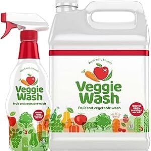 Veggie Wash Fruit & Vegetable Wash, Produce Wash and Cleaner Bundle Pack - 16 oz. Spray and 1 Gallon Refill