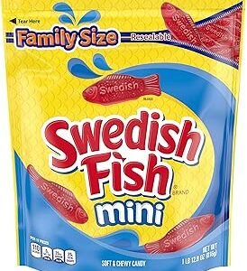 SWEDISH FISH Mini Soft & Chewy Candy, Family Size, 1.8 lb
