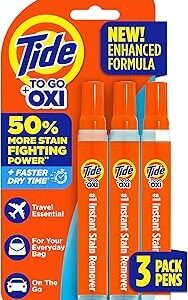 Tide Pen Stain Remover for Clothes, Tide To Go Pen, Instant Stain Remover Pen & Spot Cleaner, Portable & Travel-Friendly, Works on Food & Drink Stains, Fits in Purses & Bags, 3 Count (Pack of 1)