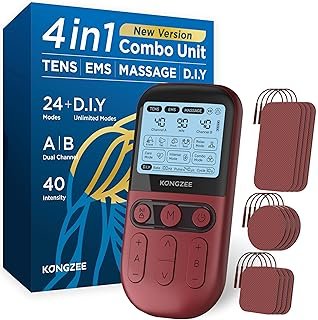 81QnSnkfZkL._AC_UL320_.jpg 4 in 1 - D.I.Y & Tens Unit & EMS & Massage Muscle Stimulator, Dual Channel TENS Units Therapy Machine for Pain Relief, FDA Cleared Rechargeable Electronic Pulse Massager,with 12pcs Electrode Pads