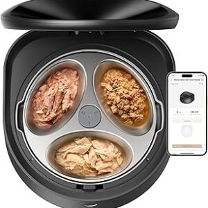 PETLIBRO Automatic Cat Feeder Wet Food with Stainless Steel Bowl, Refrigerated Auto Cat Feeder with Semiconductor Cooling, 3 Fresh Meals for 3 Days, App-Controlled Pet Food Dispenser, Easy to Clean
