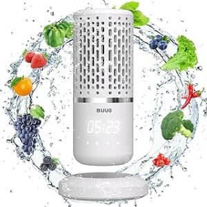 Fruit and Vegetable Washing Machine, Electric Fruit Cleaner, Faster Electrolytic Water, with Large Reaction Area, 6 min Countdown,Ideal for Cleaning Fruit,Vegetable,Rice,Tableware(Beige)