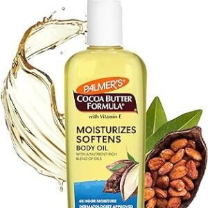 Palmer's Cocoa Butter Moisturizing Body Oil with Vitamin E, Radiant Looking Glow and Skin Hydration, Instant Absorption, Bath, Body and Shower, 8.5 Ounces