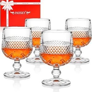 Cognac & Brandy Crystal Small Glasses Snifter, Set of 4 - Handcrafted - 100% Lead-Free Crystal Glass - Great for Spirits Drinks - 8.5-ounce