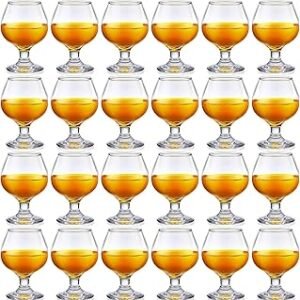 Qunclay 24 Pcs Shot Glasses Cute Cognac Snifter Small Brandy Snifter for Tasting Brandy Drinking Port Glasses for Whiskey Wine Beer (5oz)