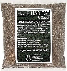 Hale Habitat & Seed Clovers, Alfalfa, & Chicory Food Plot Seed Mix, 1/2 Acre, Perennial Year-Round Attractant