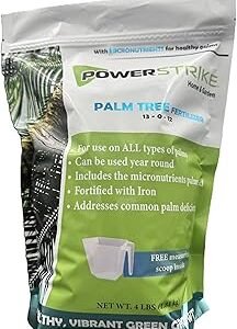 Power Strike Palm Tree Fertilizer (4LB) with Free Measuring Scoop. Fortified with Iron (Fe). Formulated to Address Common Palm Deficiencies. Includes micronutrients Palms Need to Thrive.