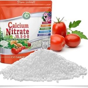 Calcium Nitrate 15.5-0-0 Fertilizer Made in USA – Greenhouse Grade Plant Food for Hydroponics, Plants & Gardens – Fruit, Vegetables. Blossom End Rot Tomatoes (Cz Garden Organics Calcium Nitrate 18LB)